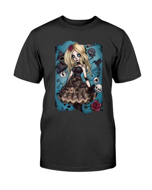 Gothic Inked Alice in Wonderland Slim Fit T-Shirt