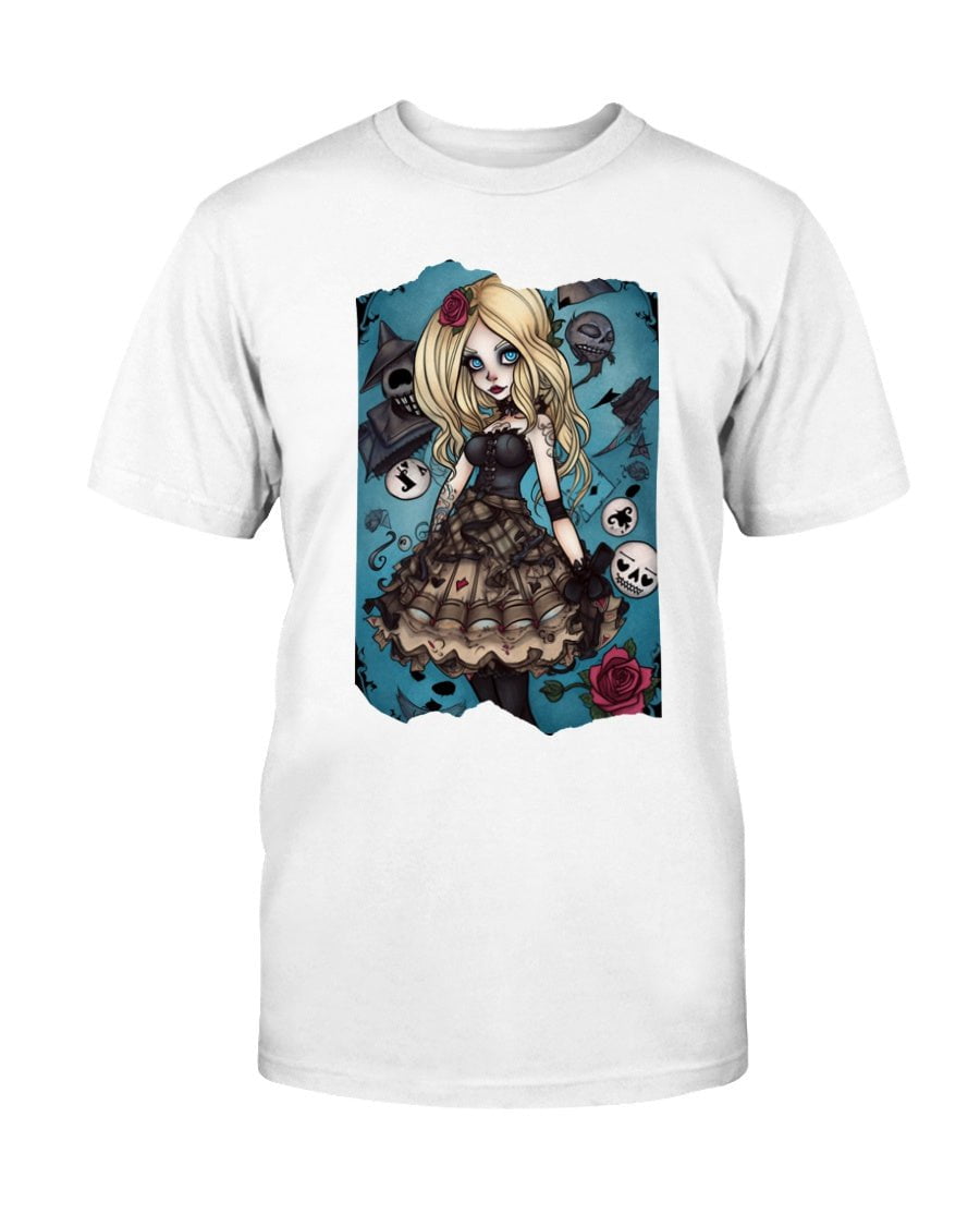 Gothic Inked Alice in Wonderland Slim Fit T-Shirt