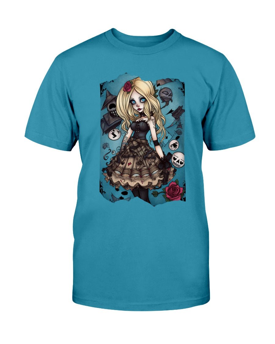 Gothic Inked Alice in Wonderland Slim Fit T-Shirt