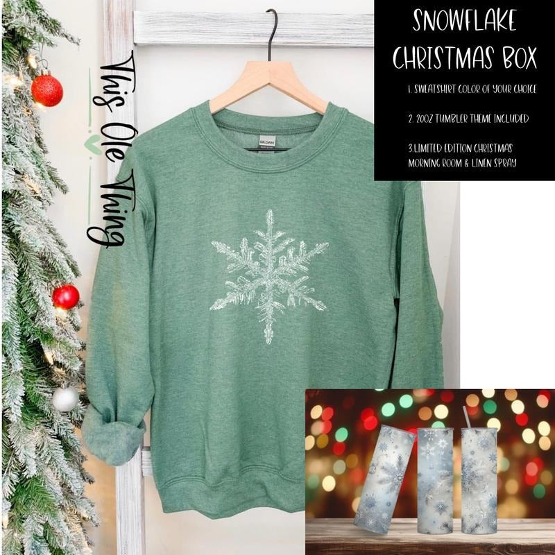 holiday Box Pullover - Long Sleeve Crewneck Sweatshirt with 20oz Tumbler & Room Spray - Perfect Holiday Gift for Women...