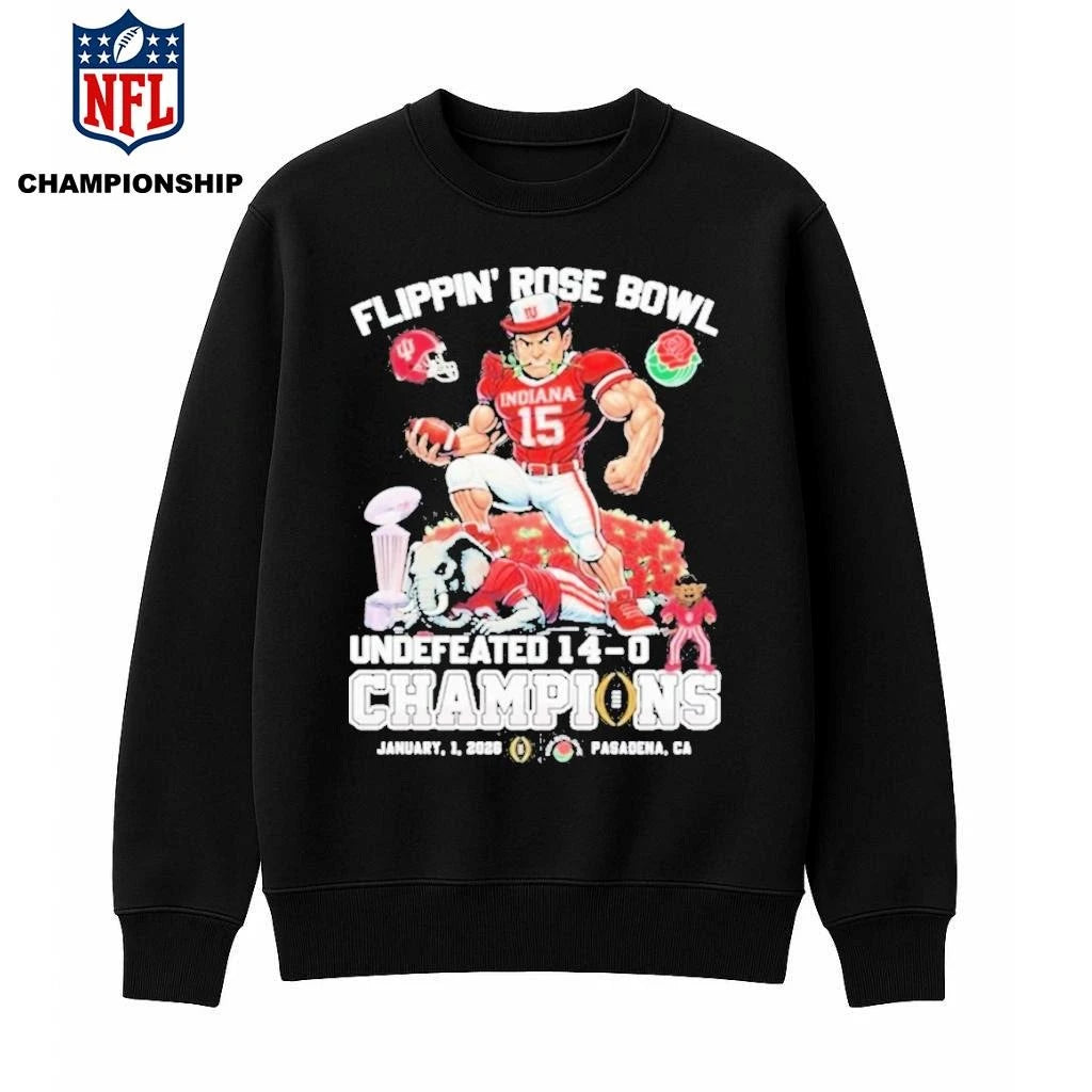 Hoosiers Flippin’ Rose Bowl Champions Undefeated 14-0 Mascot Shirt