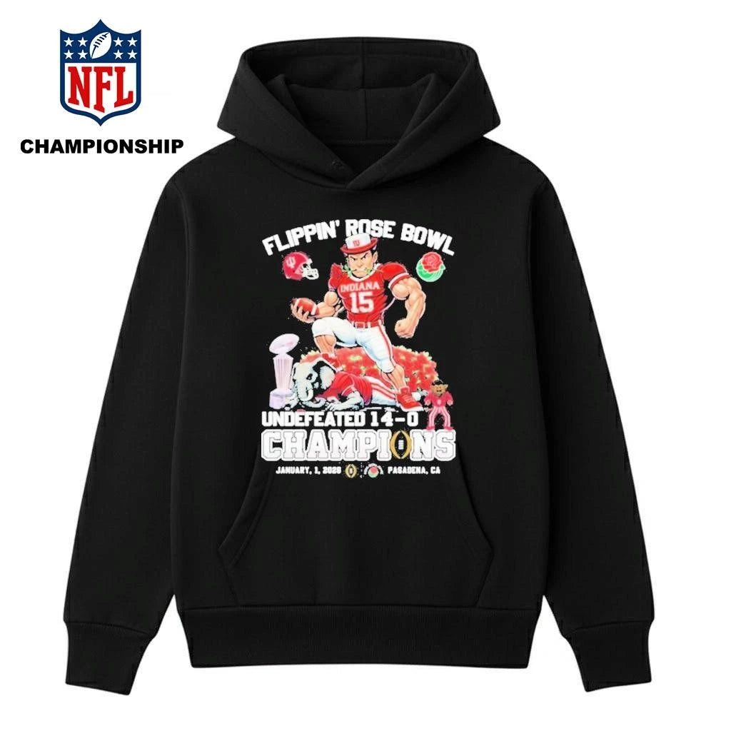 Hoosiers Flippin’ Rose Bowl Champions Undefeated 14-0 Mascot Shirt