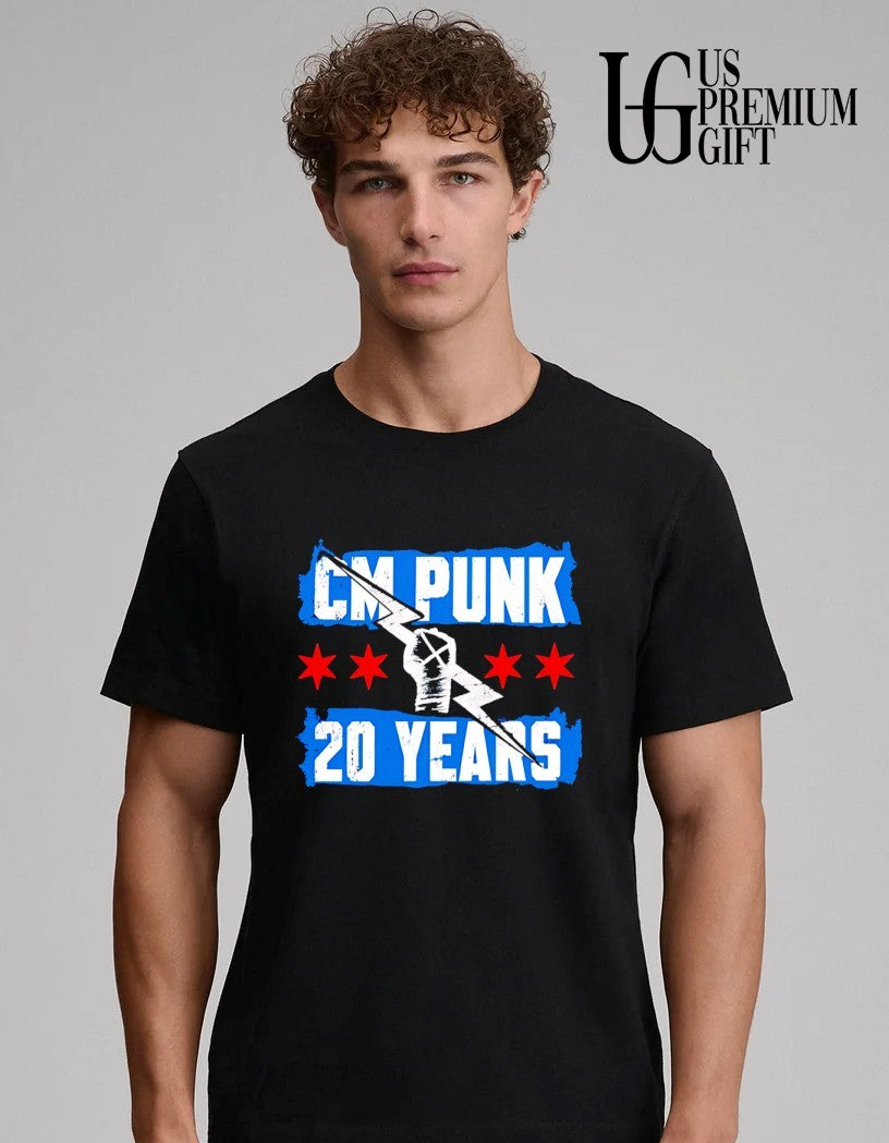 CM Punk 20 Years flag shirt