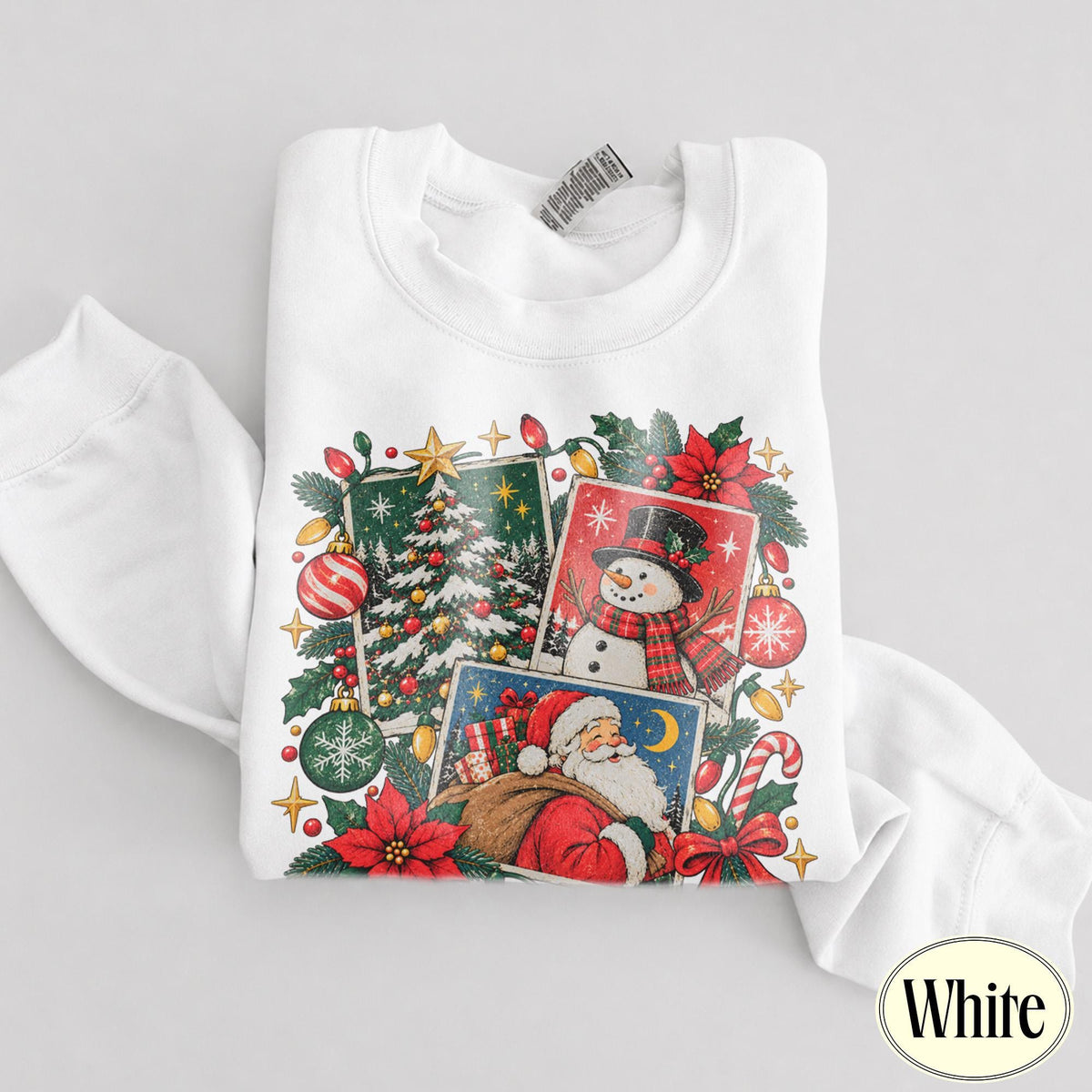 Christmas Tree Snowman Vintage Santa Christmas Retro Holiday Sweater Christmas (3)