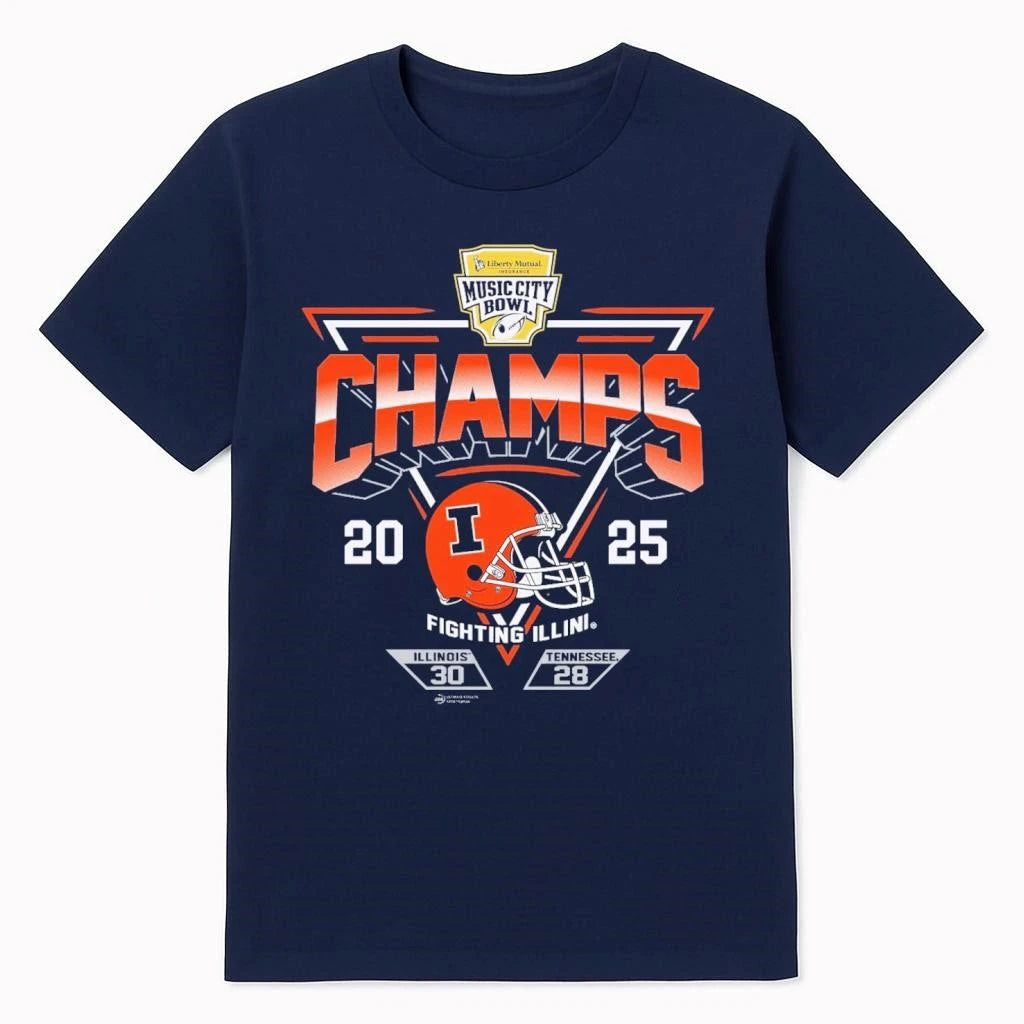 Illinois Fighting Illini 2025 TransPerfect Music City Champs Score Shirt