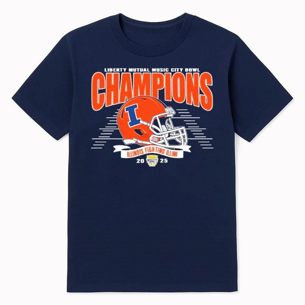 Illinois Fighting Illini Football Claim Champions 2025 Liberty Mutual Music City Bowl Shirt