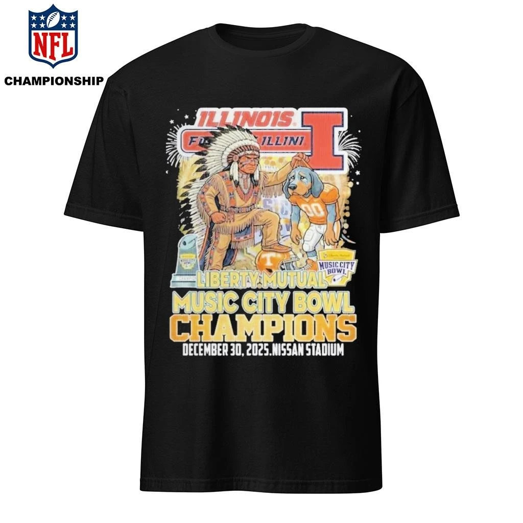 Illinois Fighting Illini Football Liberty Music City Bowl Champions 2025 Mascot Shirt