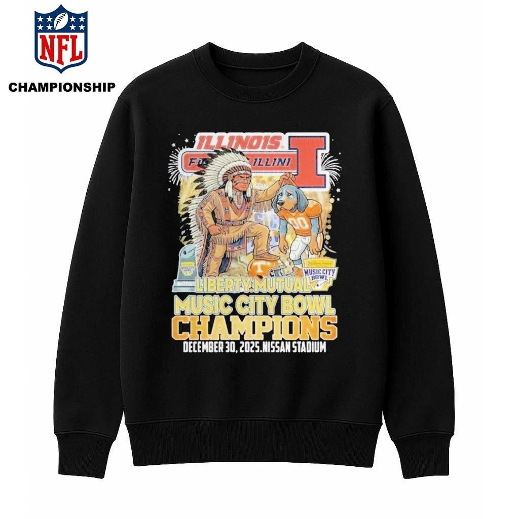 Illinois Fighting Illini Football Liberty Music City Bowl Champions 2025 Mascot Shirt