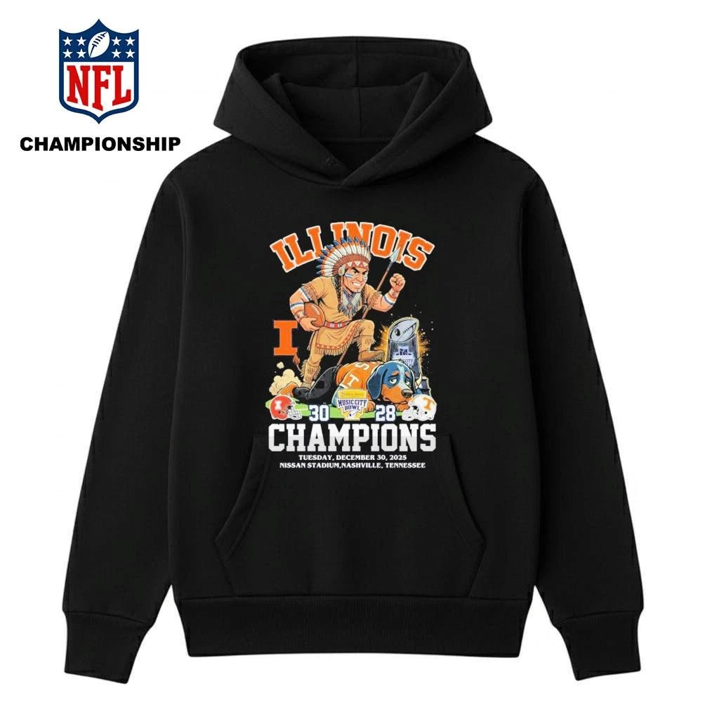 Illinois Fighting Illini Music City Bowl 2025 Winner 30 28 Score Vintage Mascot Shirt