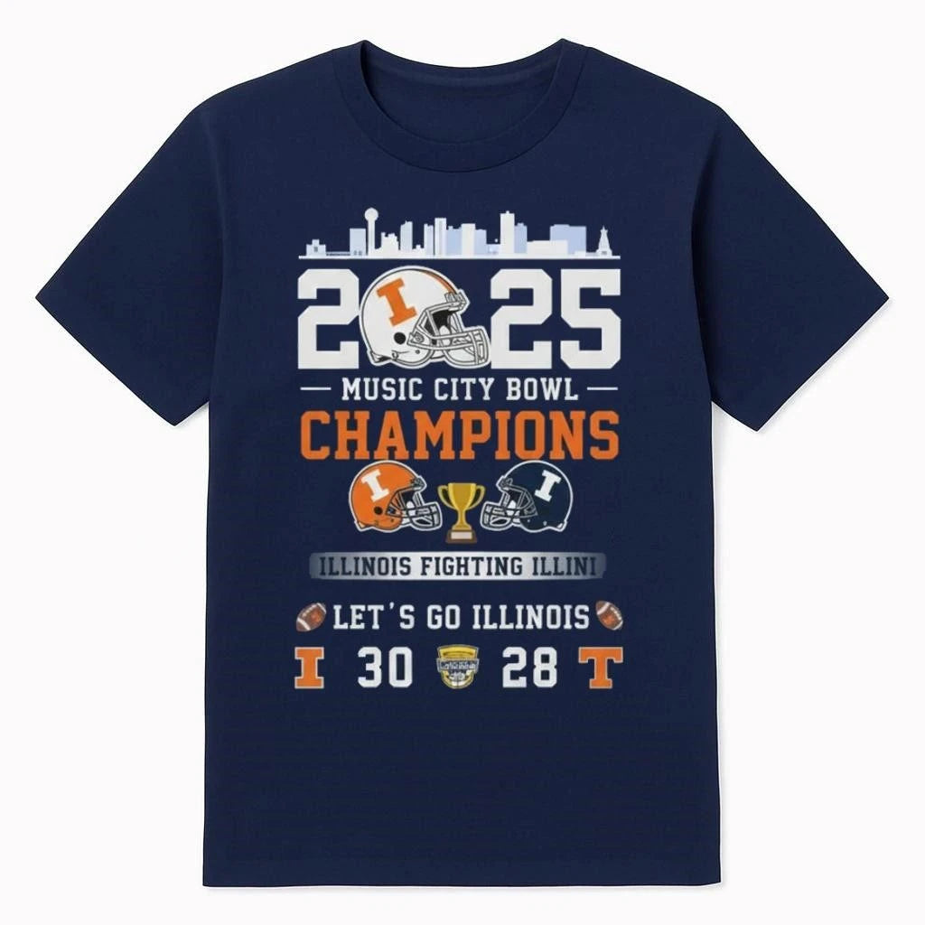 Illinois Football Music City Bowl Champions 2025 Shirt
