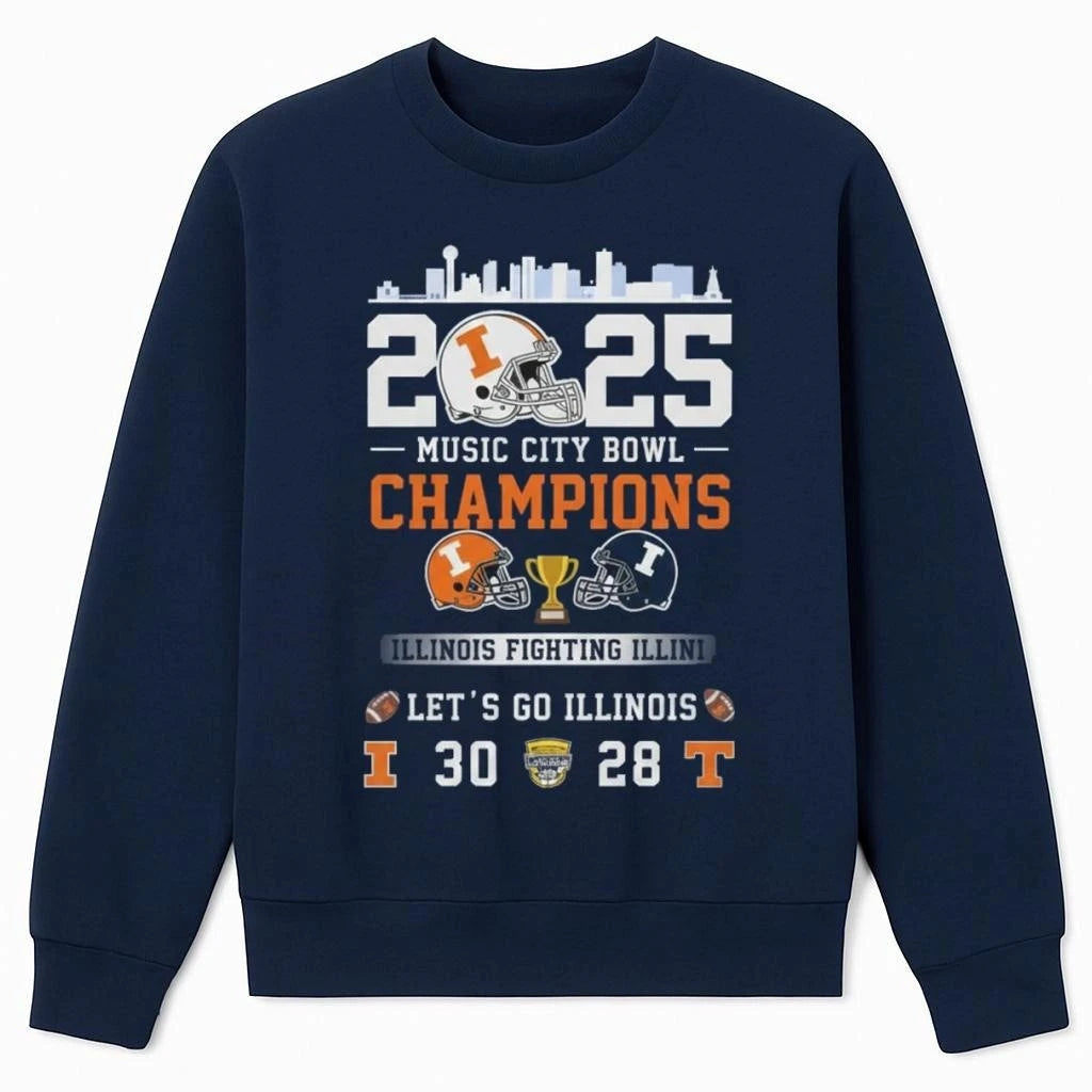 Illinois Football Music City Bowl Champions 2025 Shirt