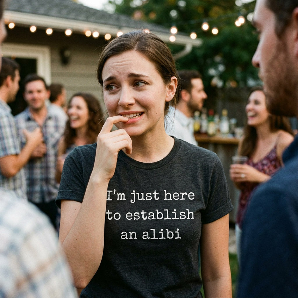 I'm Just Here To Establish An Alibi Women's T Shirt