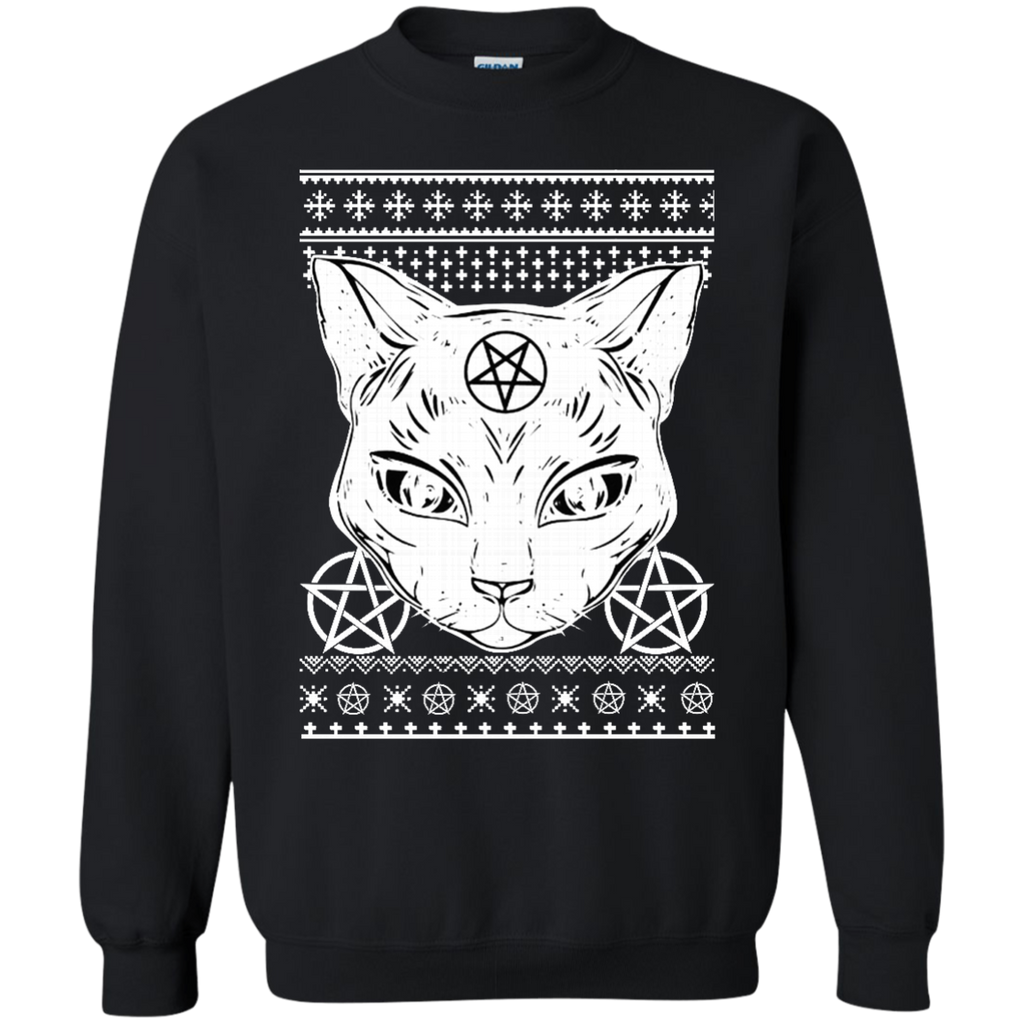 Sathan the cat ugly christmas sweater