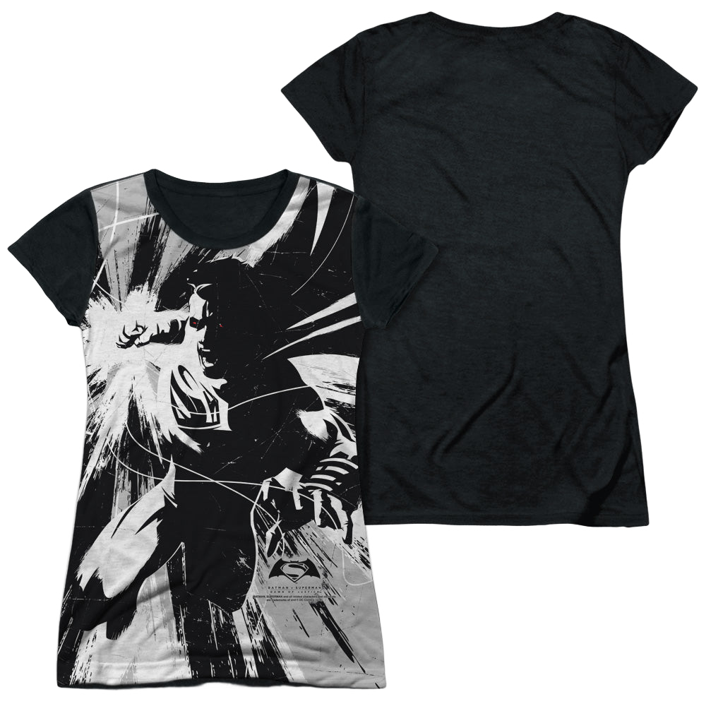 Batman v Superman Graphic Contrast - Juniors Black Back T-Shirt
