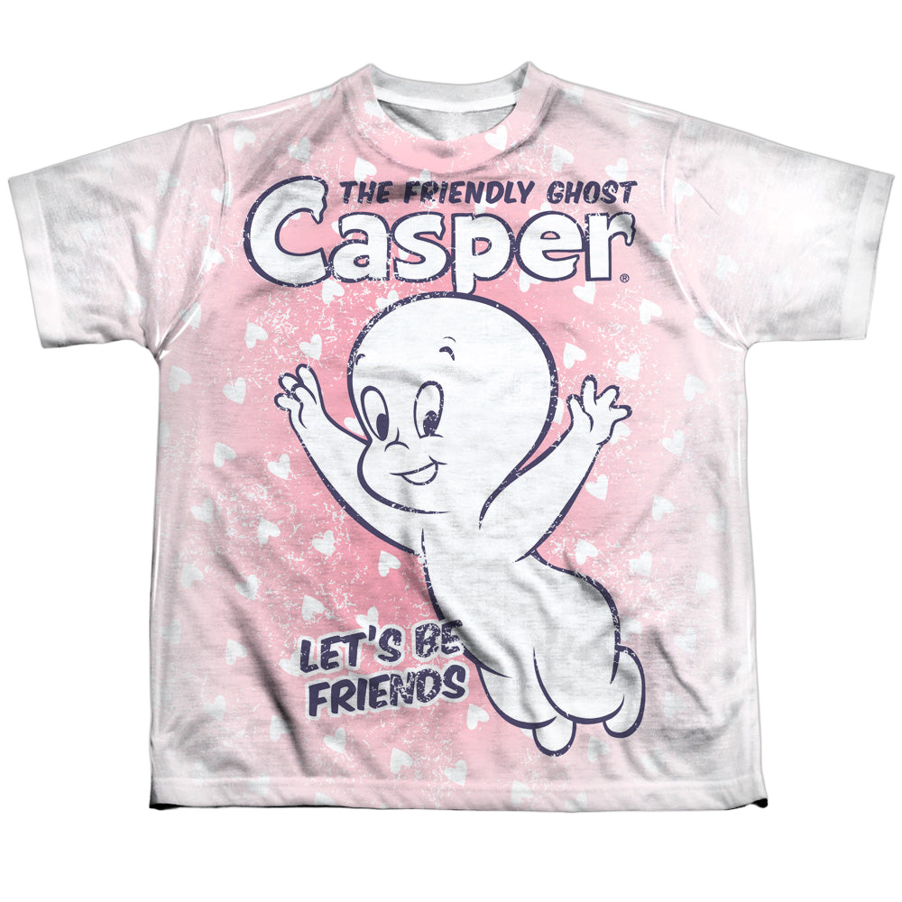 Casper the Friendly Ghost Lets Be Friends - Youth All-Over Print T-Shirt