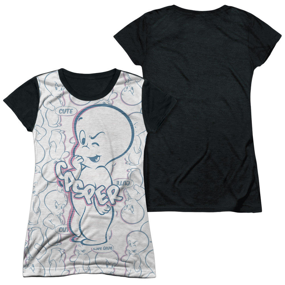 Casper the Friendly Ghost Friendly Ghost - Juniors Black Back T-Shirt