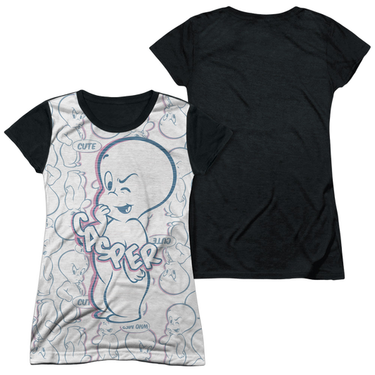 Casper the Friendly Ghost Friendly Ghost - Juniors Black Back T-Shirt