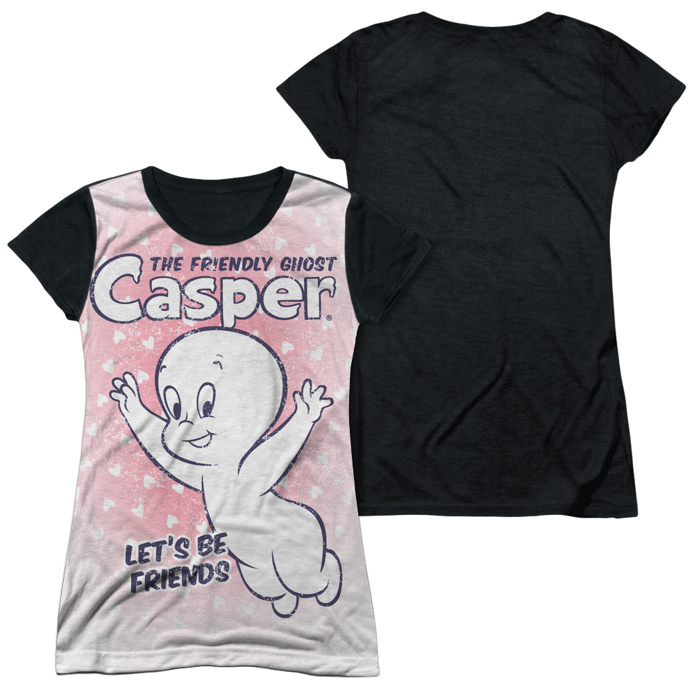 Casper the Friendly Ghost Lets Be Friends - Juniors Black Back T-Shirt