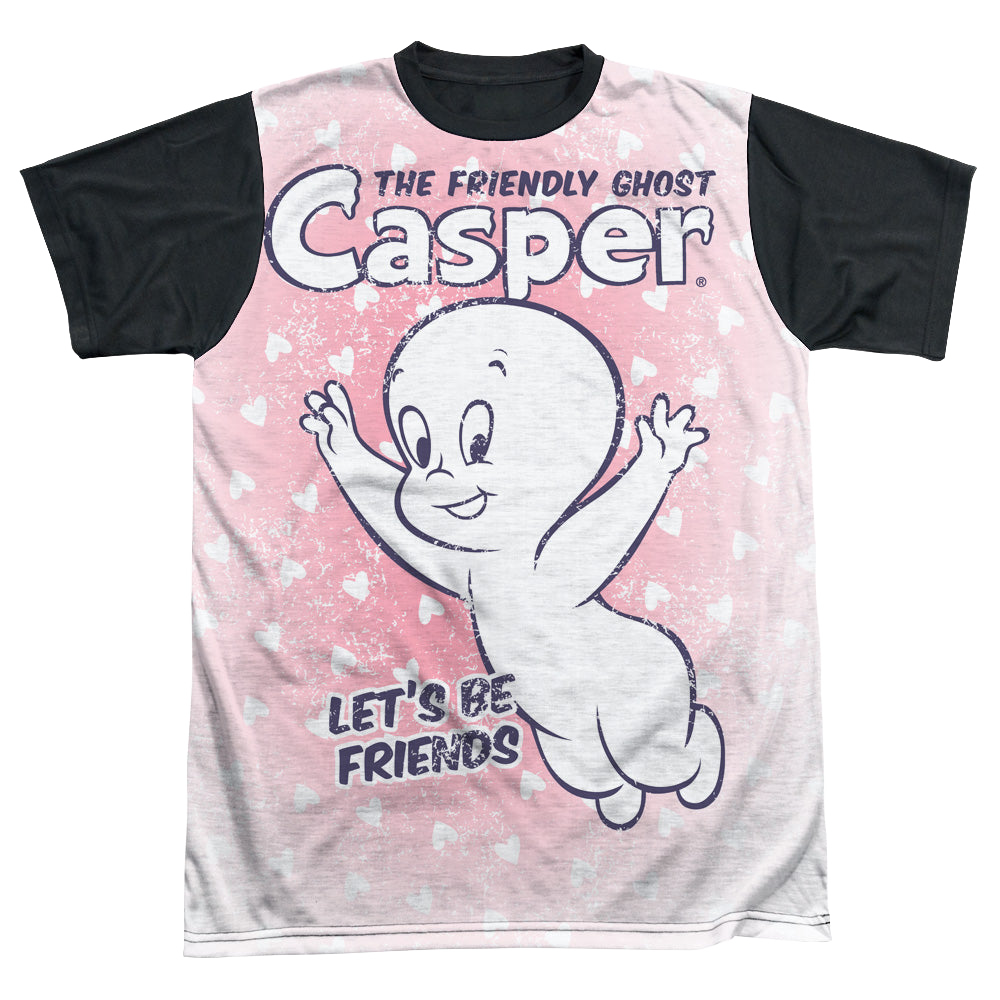 Casper the Friendly Ghost Lets Be Friends - Men's Black Back T-Shirt