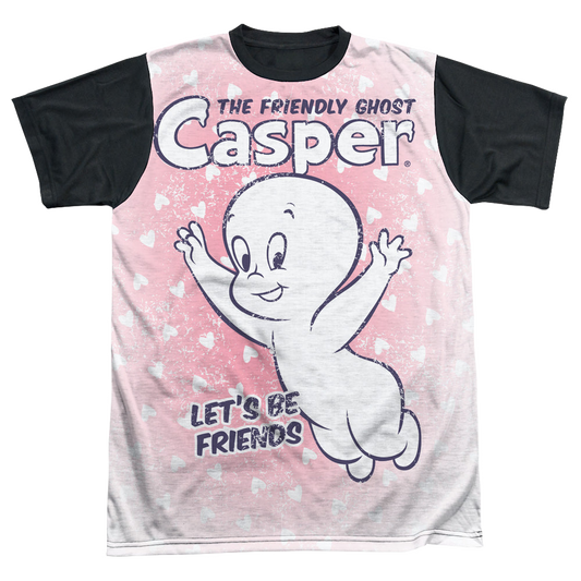 Casper the Friendly Ghost Lets Be Friends - Men's Black Back T-Shirt