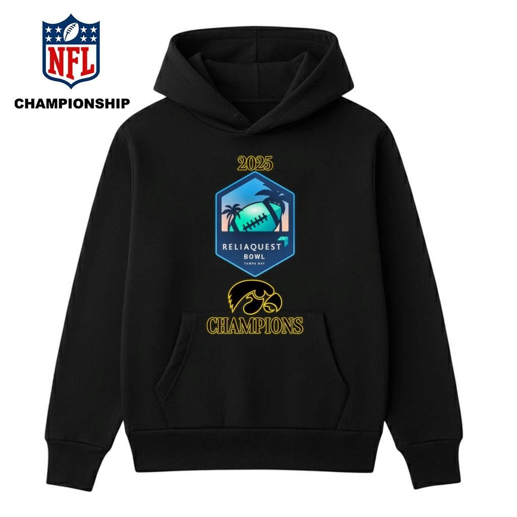 Iowa Hawkeyes 2025 ReliaQuest Bowl Champions Logo Shirt
