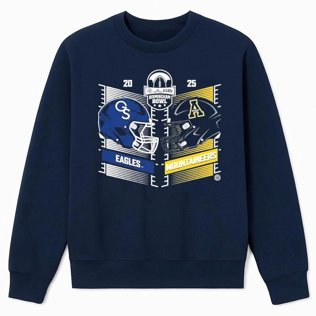 JLab Birmingham Bowl 2025 Georgia Southern vs Appalachian State Matchup Helmet Shirt