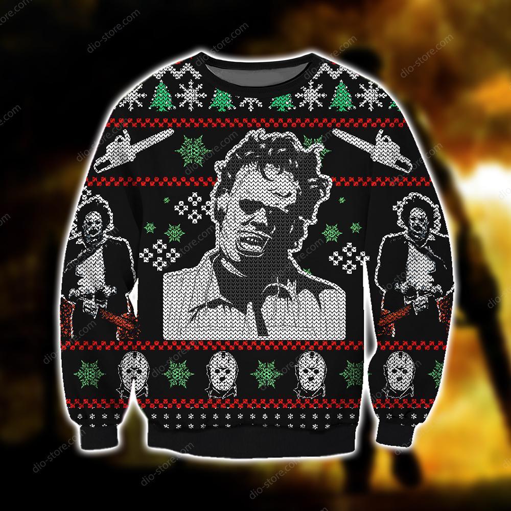 Leatherface Knitting Pattern 3D Print Ugly Sweater