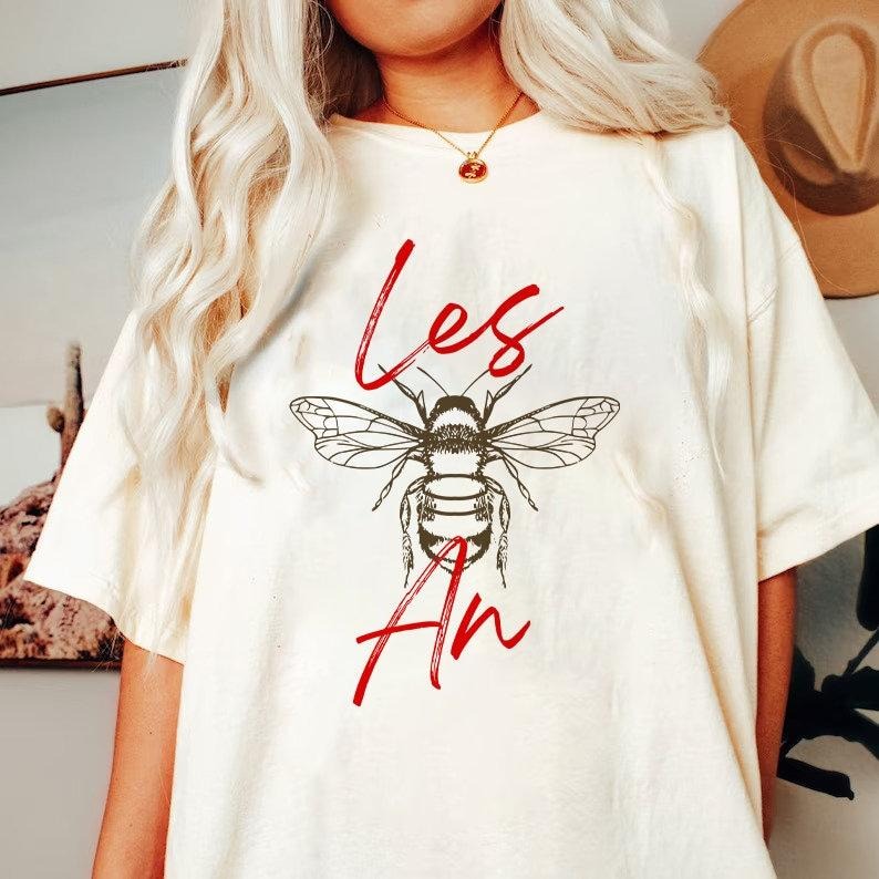 les bee an shirt | lesbian shirt | boho cottagecore lesbian | subtle lesbian | femme lesbian | butch lesbian | wlw...