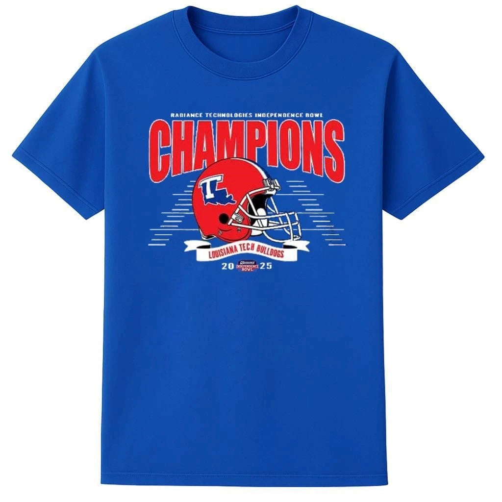 Louisiana Tech Bulldogs Football Claim Champions 2025 Radiance Technologies Independence Bowl Shirt