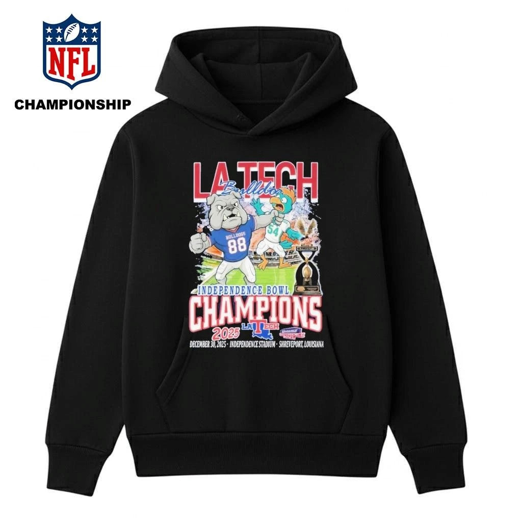 Louisiana Tech Bulldogs Independence Bowl 2025 Champions Mascot Shirt
