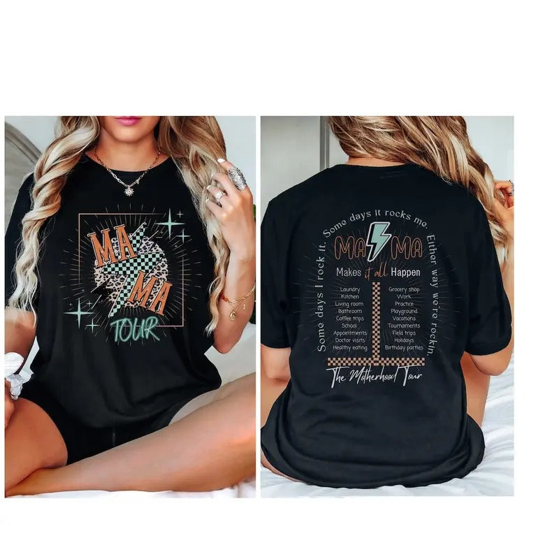 mama rock tour Tshirt, mom life, rock n roll concert tee, motherhood world tour shirt, music lover tee, tired as a mother...
