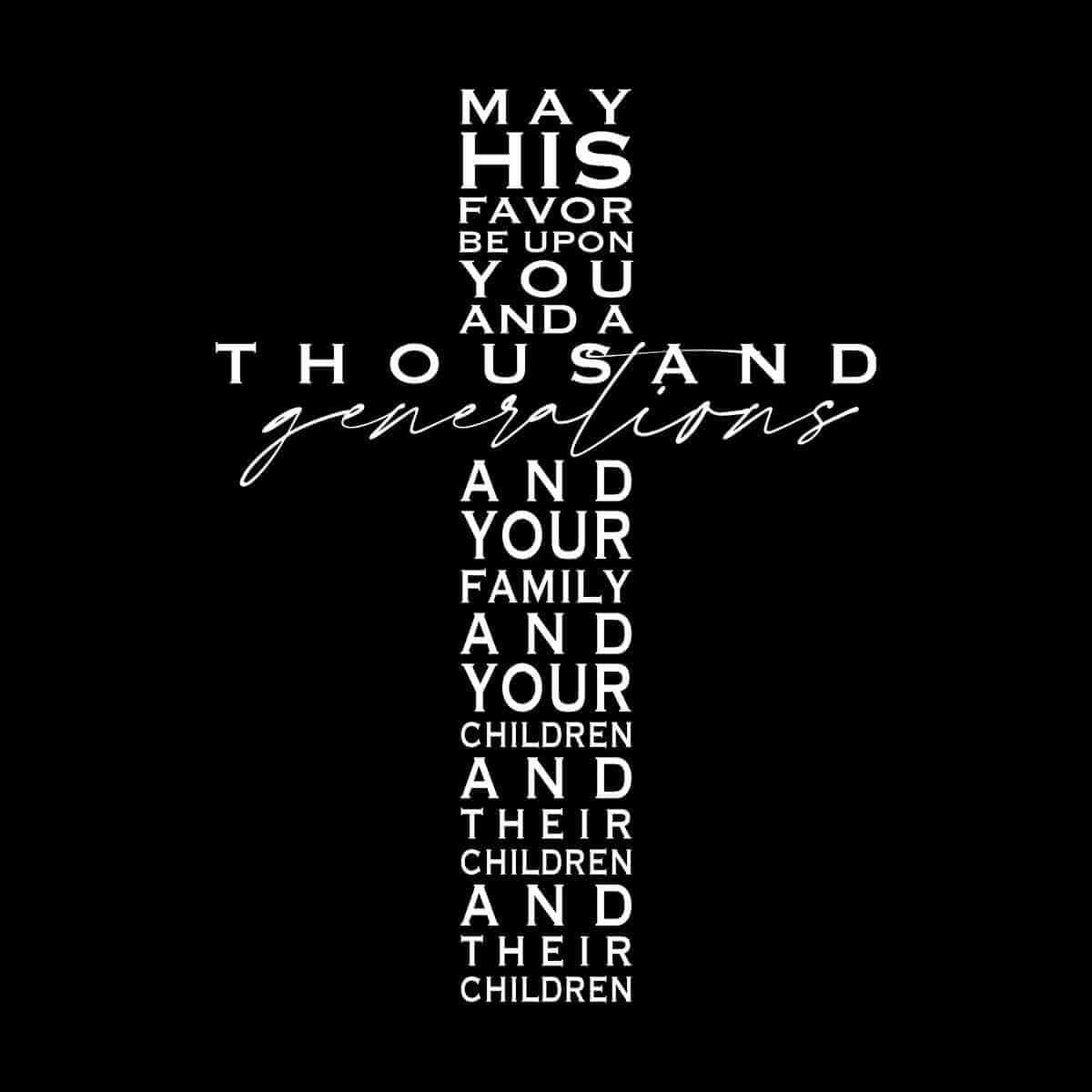 May His Favor Cross T-Shirt (Back Print)