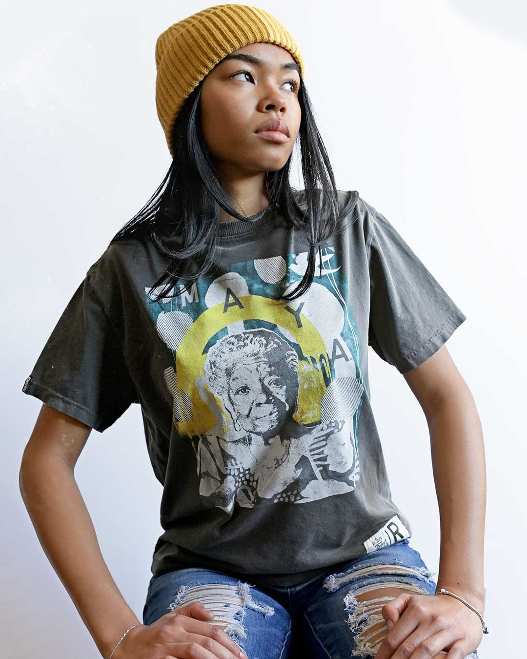 Maya Angelou Photo Black Women's Tee