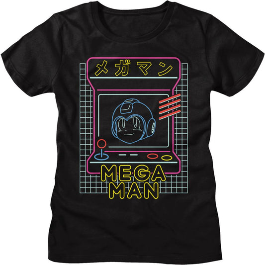 Mega Man - Neon Arcade Womens T-Shirt
