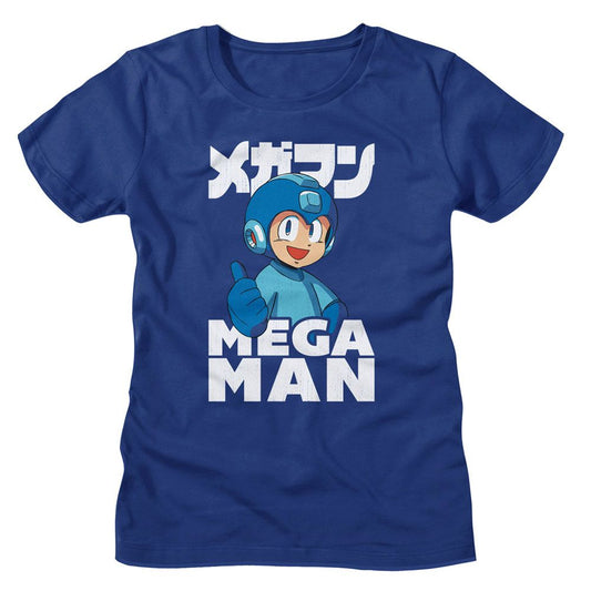 Mega Man - Thumbs Up Womens T-Shirt