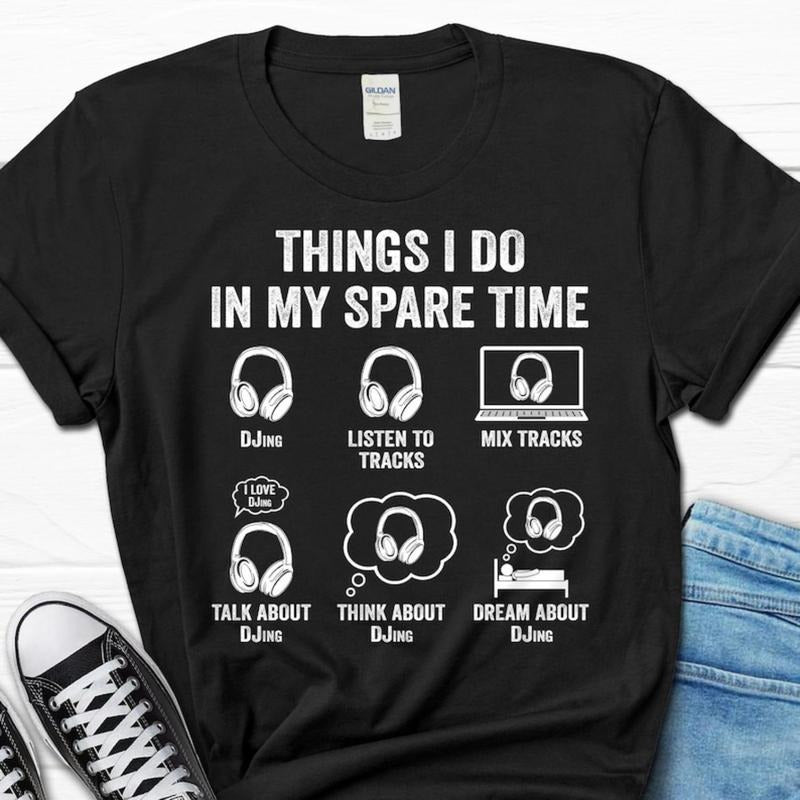 men gifts DJ Shirt for Him, Turntable Lover Men's T-shirt, Music Lover Gift for Men, Funny DJ Musician Dad Tee, Graphic...