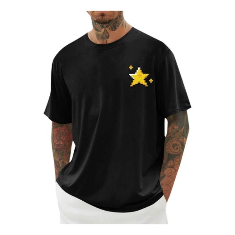 men gifts G Men Con Estampado De Cuello Redondo, Casual, Moda, Manga C Graphic Menswear Top Comfy Tees Tshirt Streetwear...
