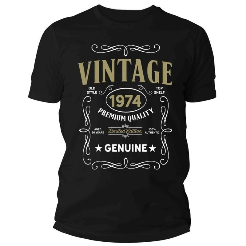 men gifts Men's Vintage 1974 Birthday T-Shirt Classic Shirt Gift Idea 50th+ Birthday Shirts Vintage Tee Vintage Shirt Man...