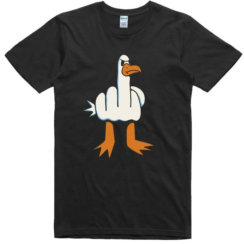men gifts Mens Funny T-Shirt Rude Seagull Design Regular Fit 100% Cotton Tee Comfy Graphic Hoodie, Sweatshirt