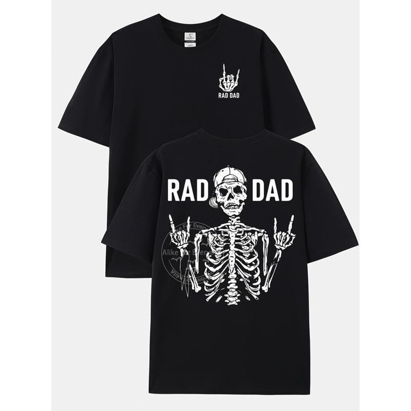 mens   graphic cotton t shirt casual loose fit short sleeve round neck white with     casual attire gifts black -1...