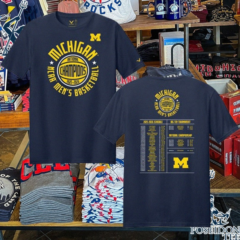 Michigan Wolverines Basketball 2025-26 National Champions Schedule T-shirt