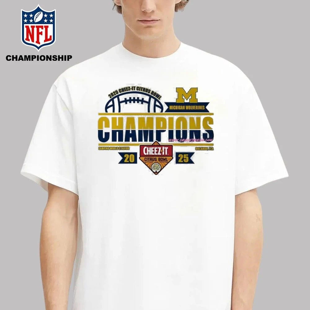 Michigan Wolverines Football 2025 Cheez-It Citrus Bowl Champions Locker Room Shirt