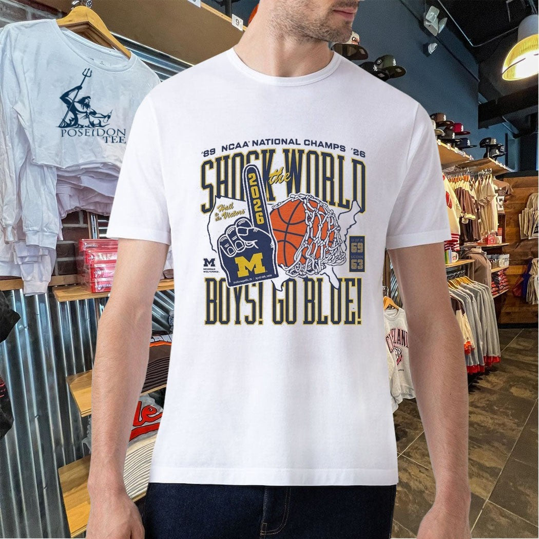 Michigan Wolverines Homefield Two-time Ncaa Men’s Basketball National Champions Shock The World T-shirt