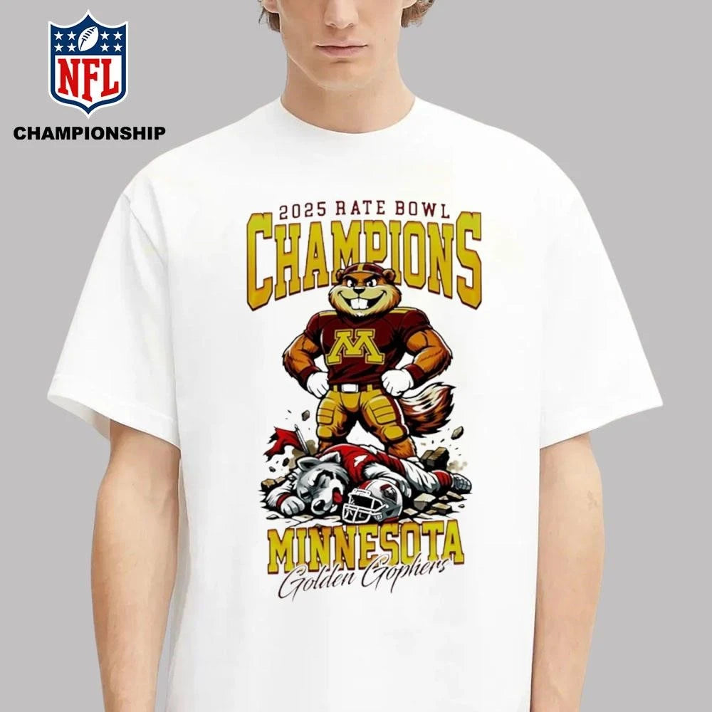 Minnesota Golden Gophers NCAA Rate Bowl Champions 2025 Mascot Shirt