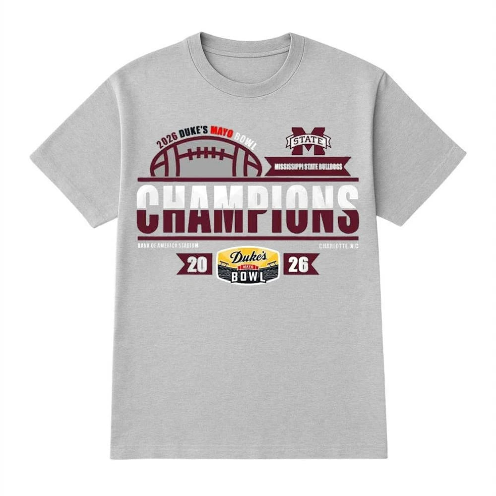 Mississippi State Bulldogs Football 2025 Duke’s Mayo Bowl Locker Room Grey Shirt