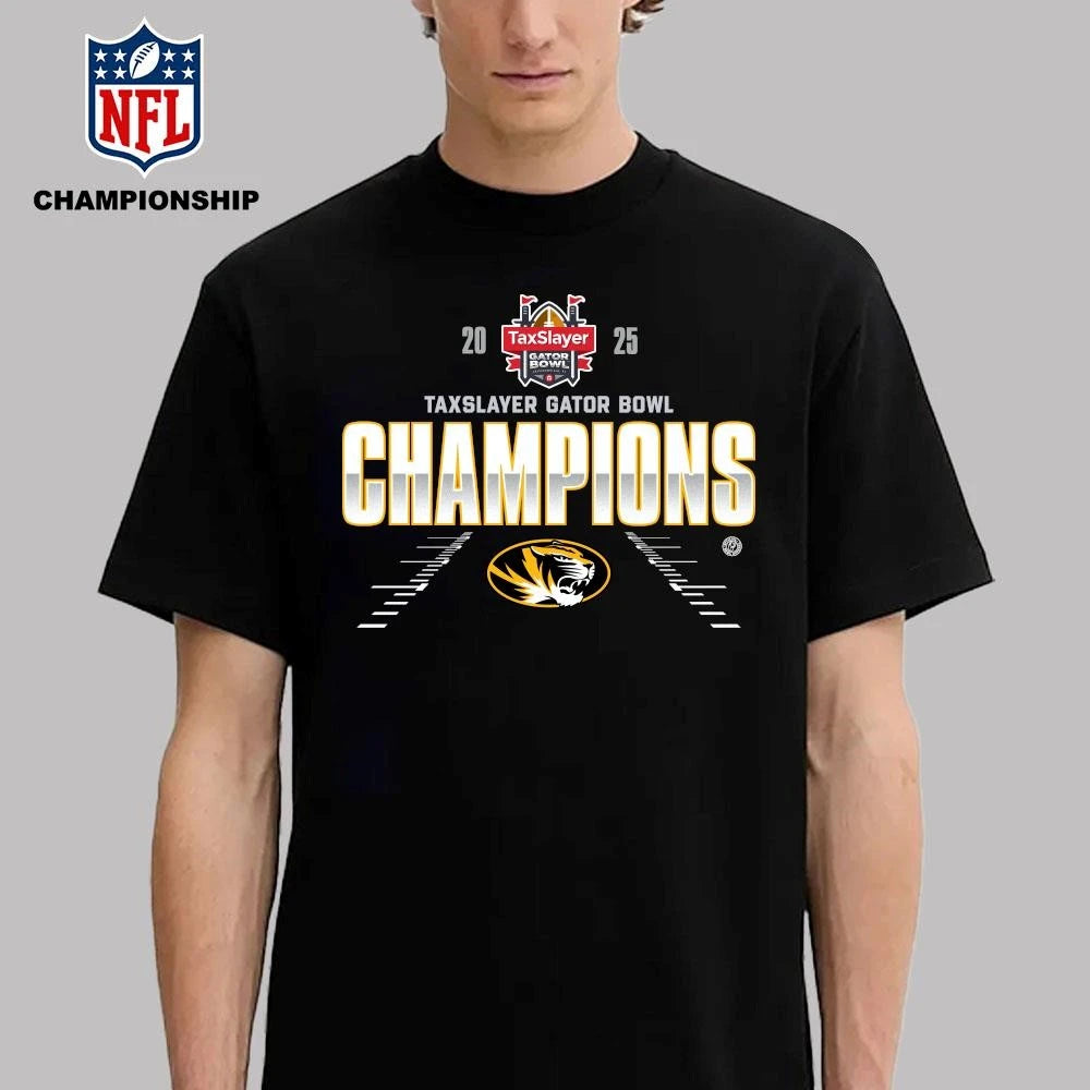 Missouri Tigers 2025 TaxSlayer Gator Bowl Champions Shirt