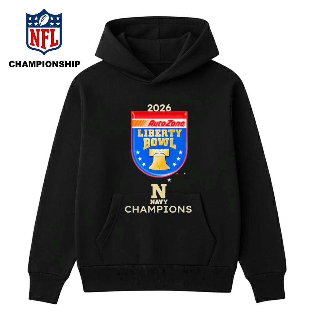 Navy Midshipmen 2026 AutoZone Liberty Bowl Champions Logo Shirt
