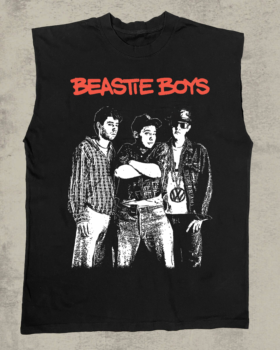 '98 BEASTIE BOYS CUT-OFF BLACK SHIRT