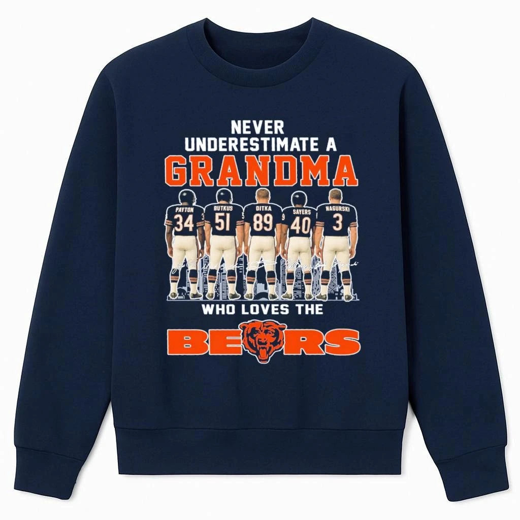 Never Underestimate A Grandma Who Loves The Bears Shirt