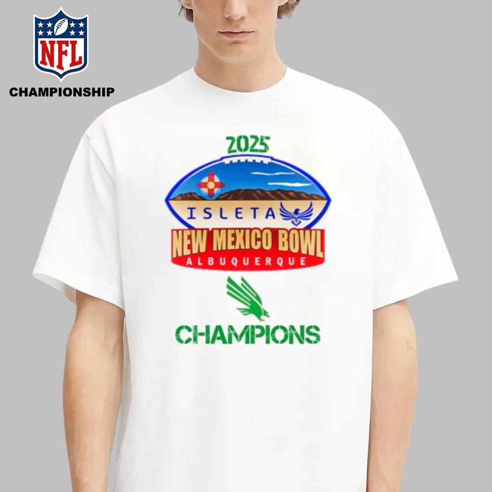 North Texas Mean Green 2025 Isleta New Mexico Bowl Champions Logo Shirt